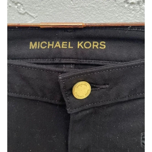 Michael Kors Womens Moto Stretch Low Rise Ankle Zip Skinny Leg Jeans Black Sz 6 - Picture 9 of 16